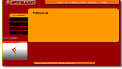 The final layout for the downloads section