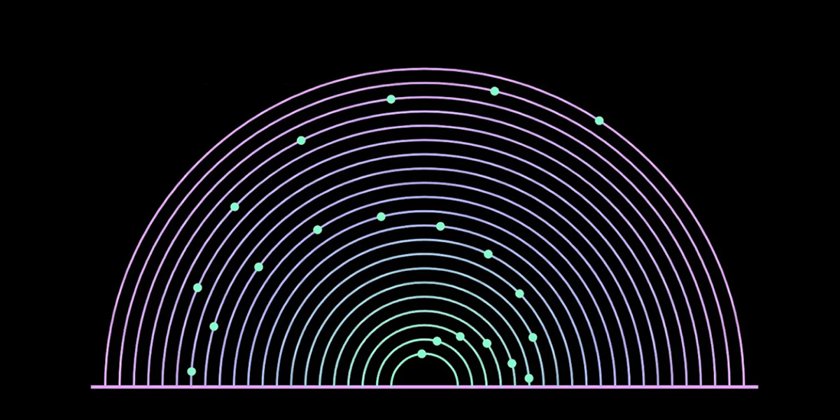 An screenshot of webpage showing concentric arcs and circles on them.